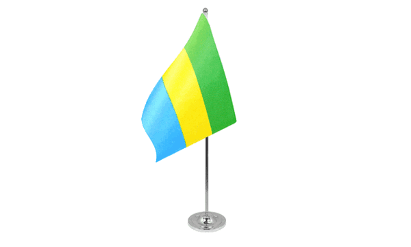 Gabon Satin Table Flag